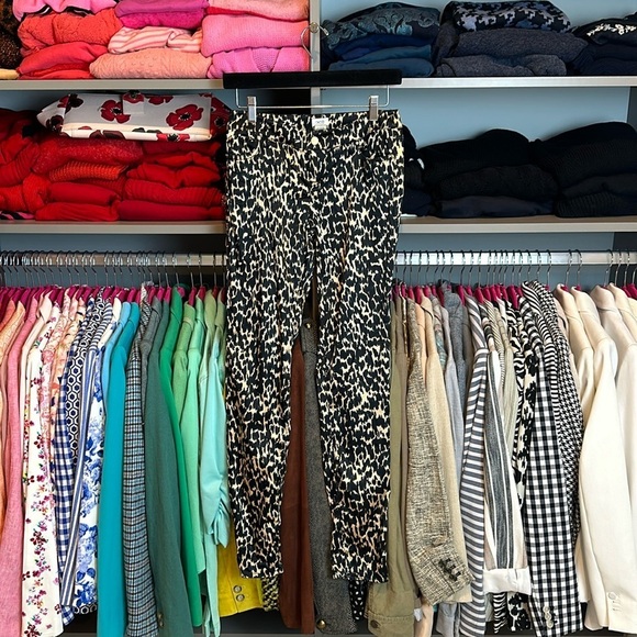 Cache Pants - Cache gold and black leopard skinny pants size 0